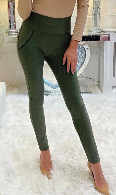 Khaki legging pants best sale