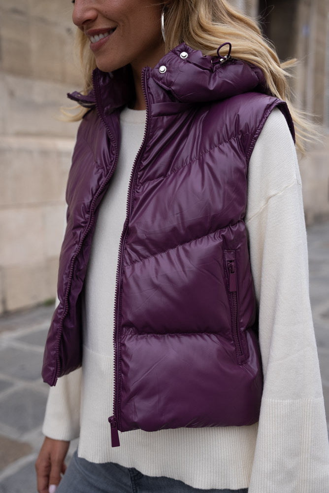 Purple short gilet