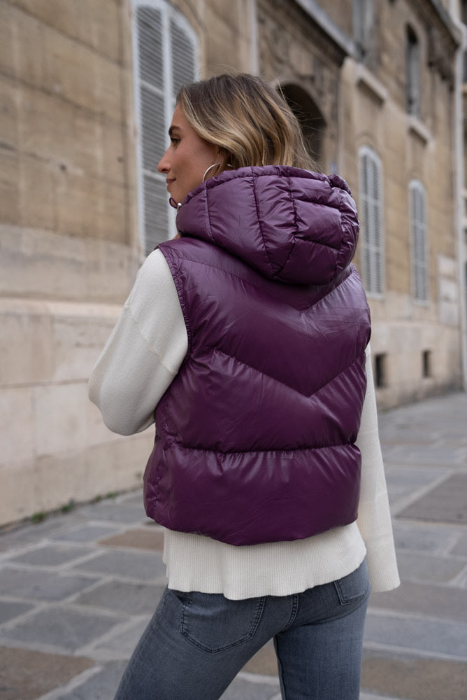 Purple short gilet