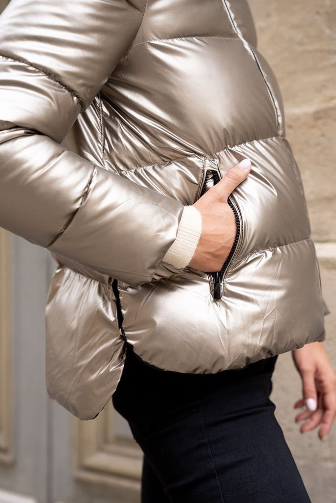 Gold quilted coat