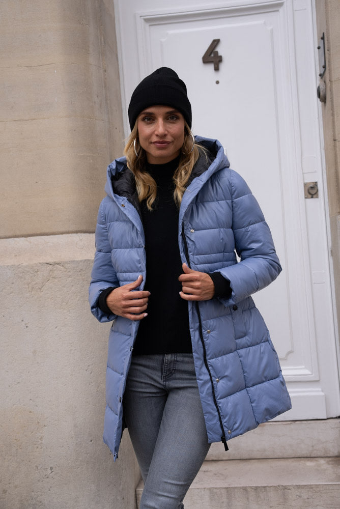 Sky blue quilted coat