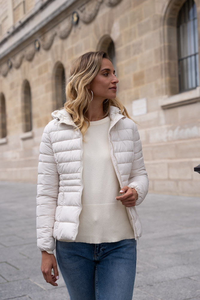 Cream quilted jacket