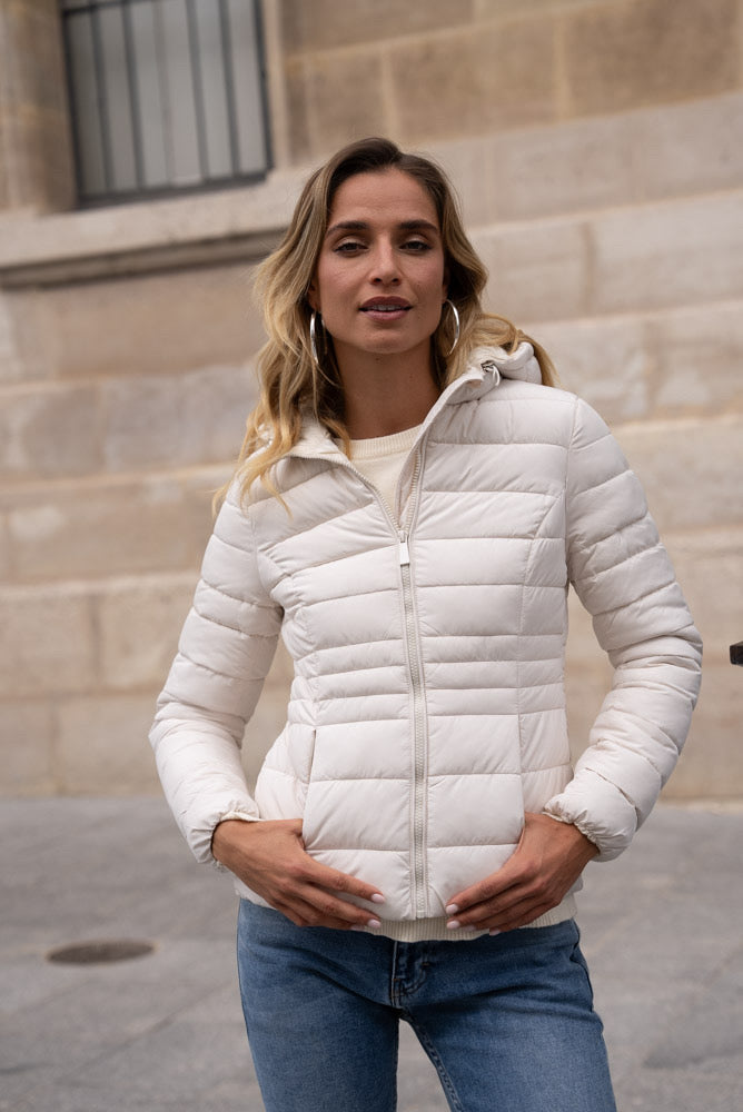 Cream quilted jacket