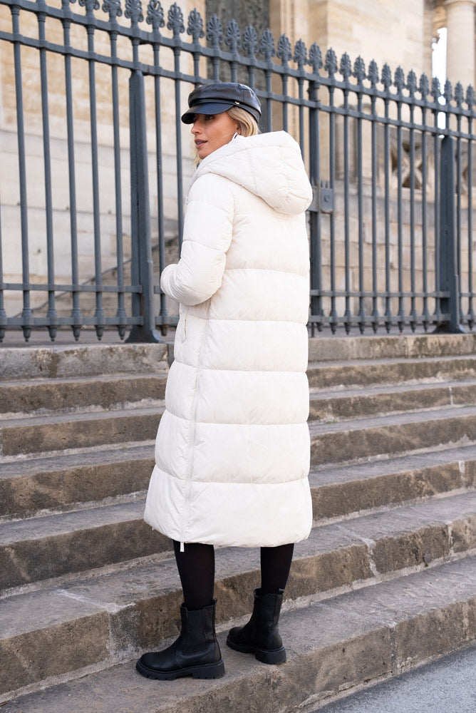 White quilted coat