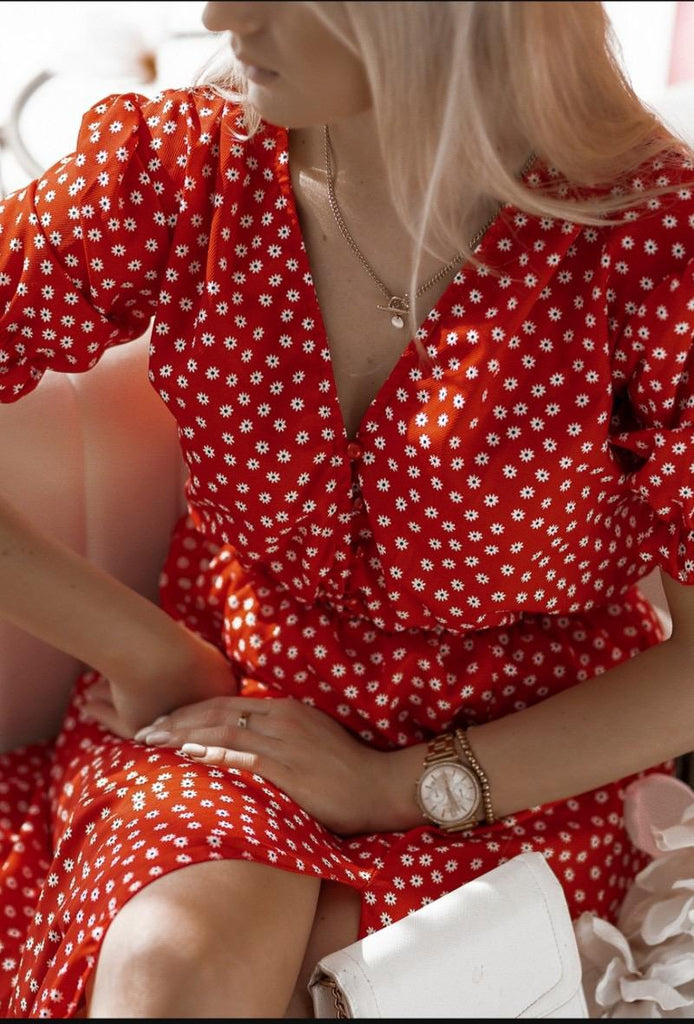 Ida Red Daisy Dress