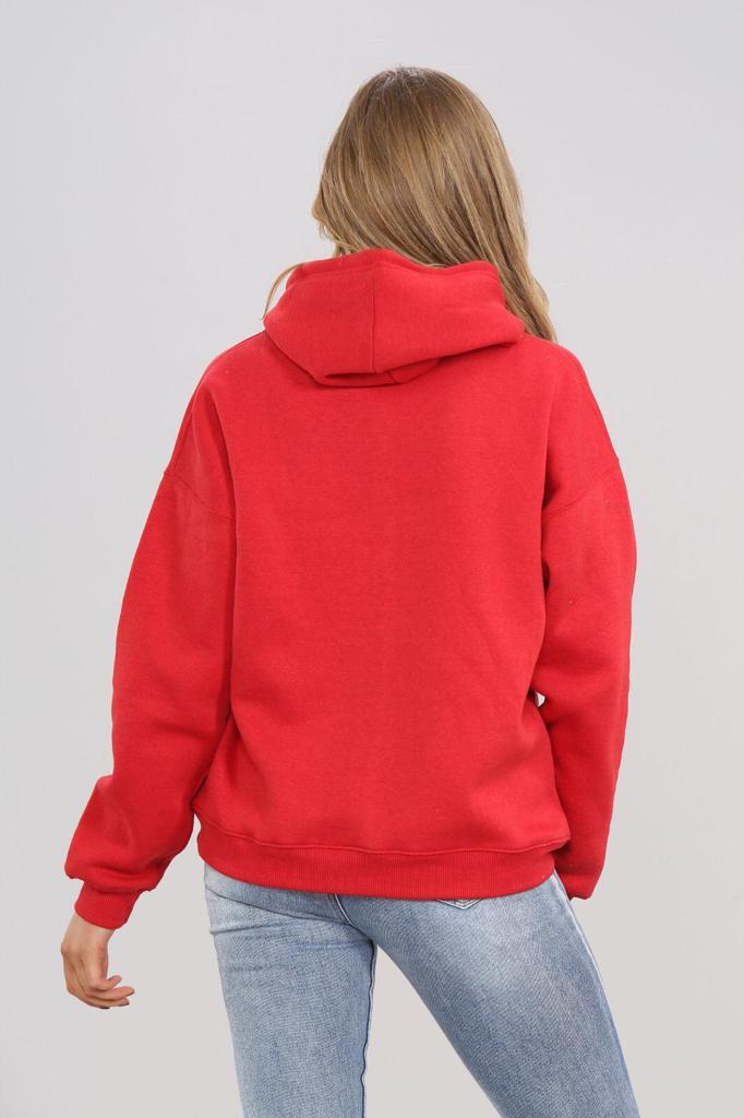 Vicki Red Plush Hoodie